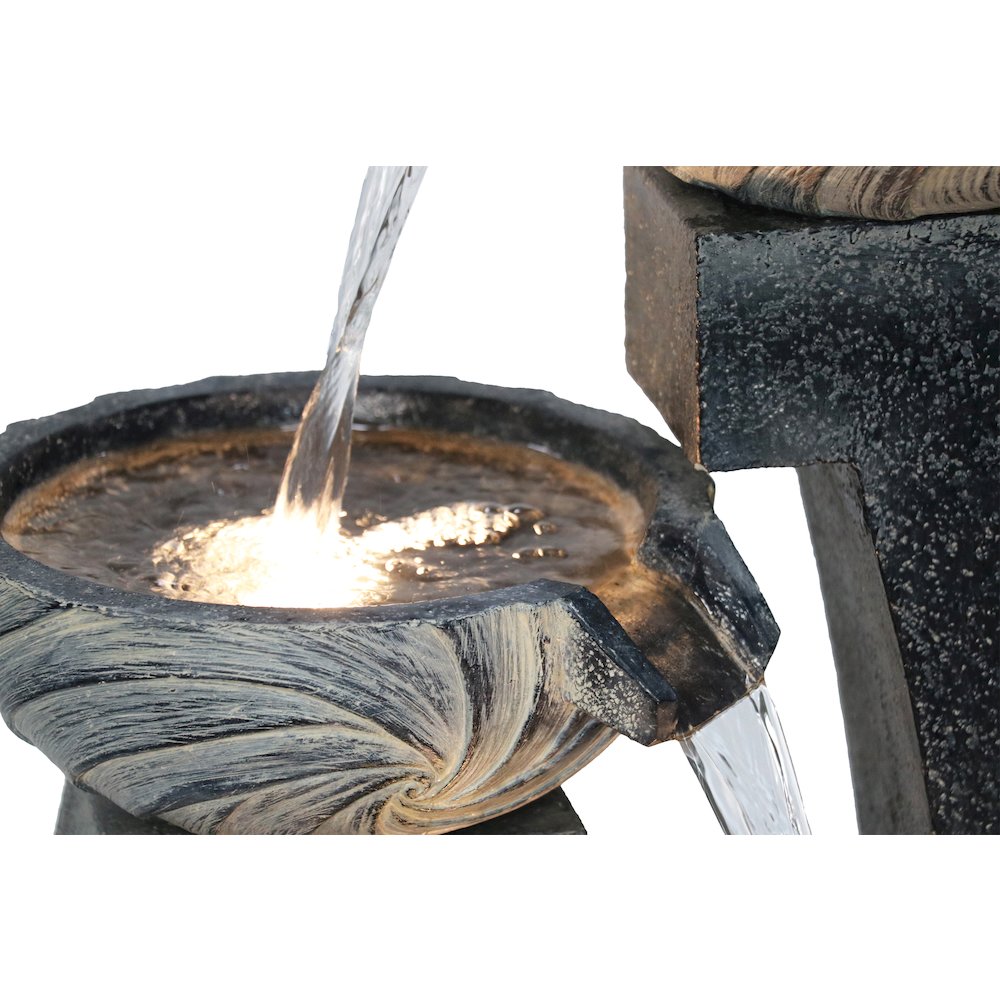 3 Tiers Modern Cascading Water Fountain Outdoor W/Ww LEDs. Picture 4