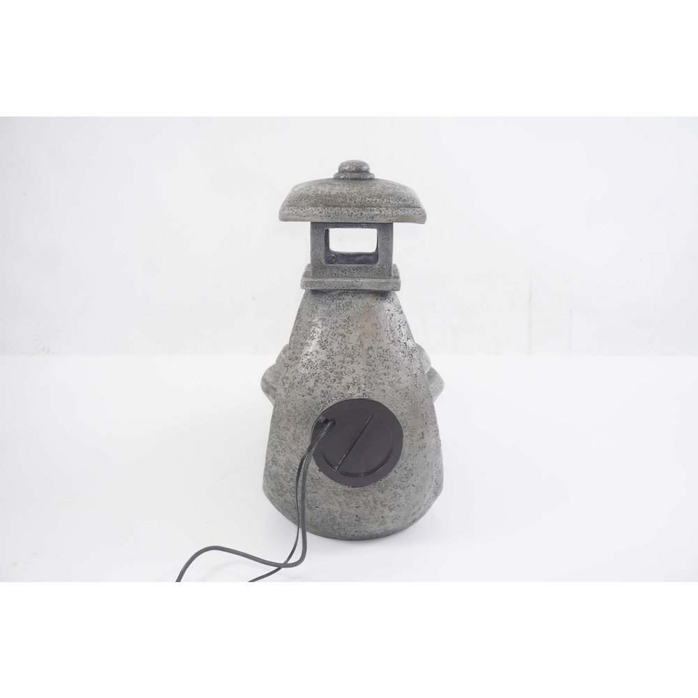 Pagoda Tiered Outdoor Fountain with 3 White LEDS. Picture 1