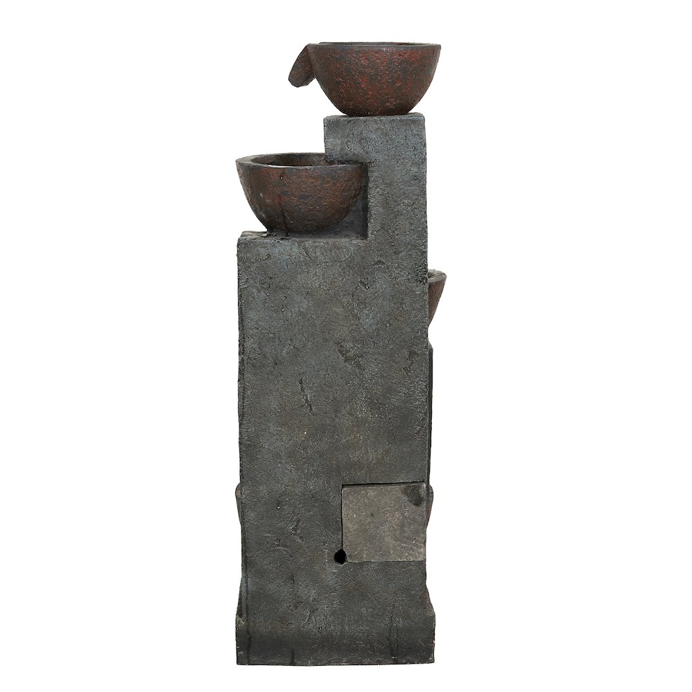 32" H Stacking Bowls Fountain W/4 Ww LEDs. Picture 1