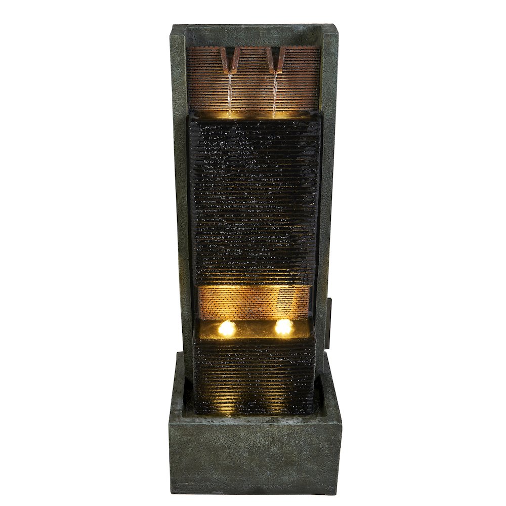 40" H Rectangular Freestanding Fountain with 6 Warm White LEDS. Picture 2