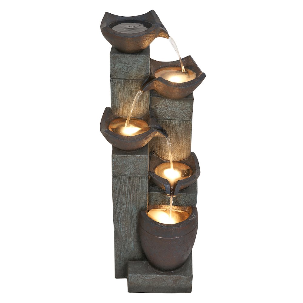 40" H Cascading Water Fountain W/4 Ww LEDs. Picture 1