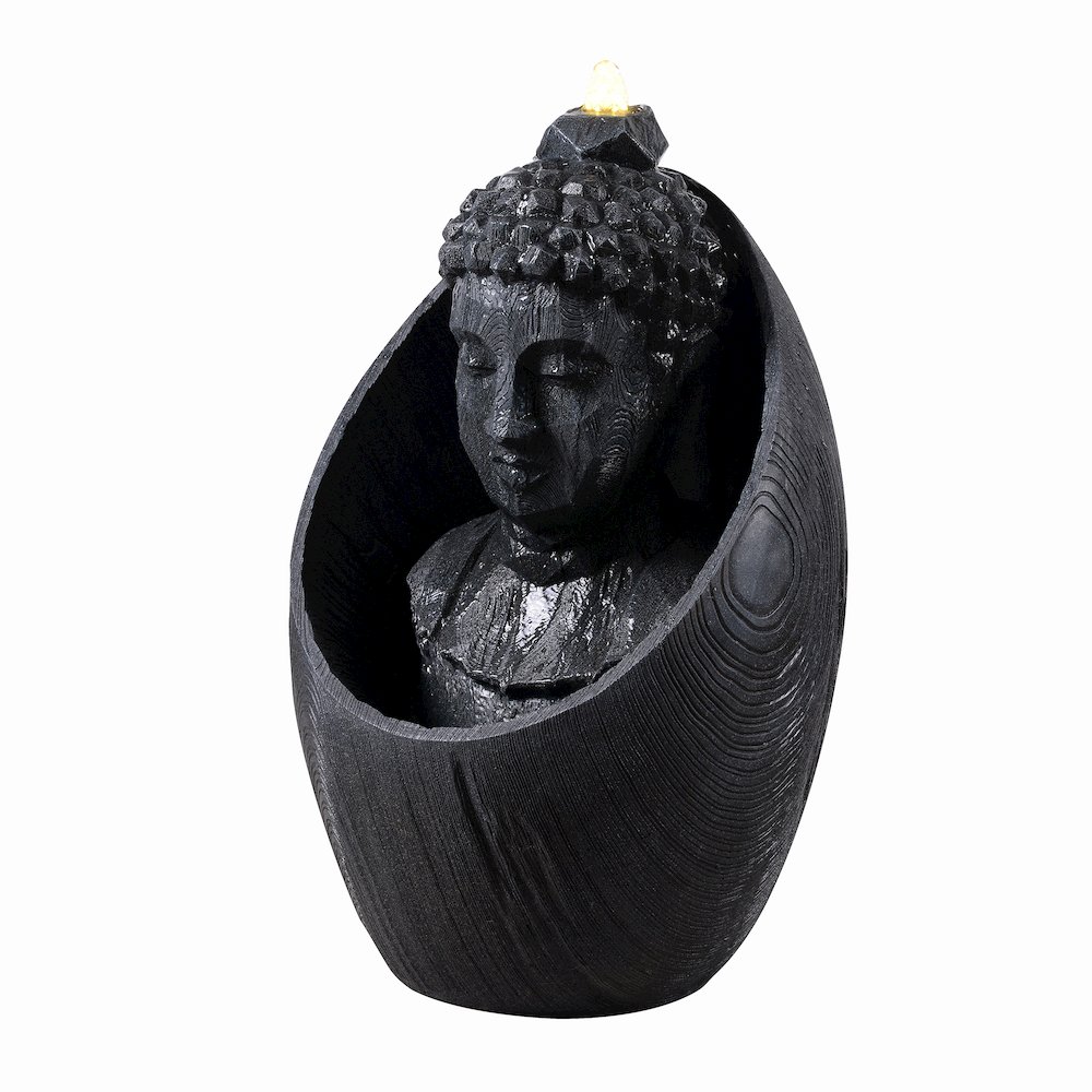 22" H Buddha Head Water Fountain LEDs. Picture 4