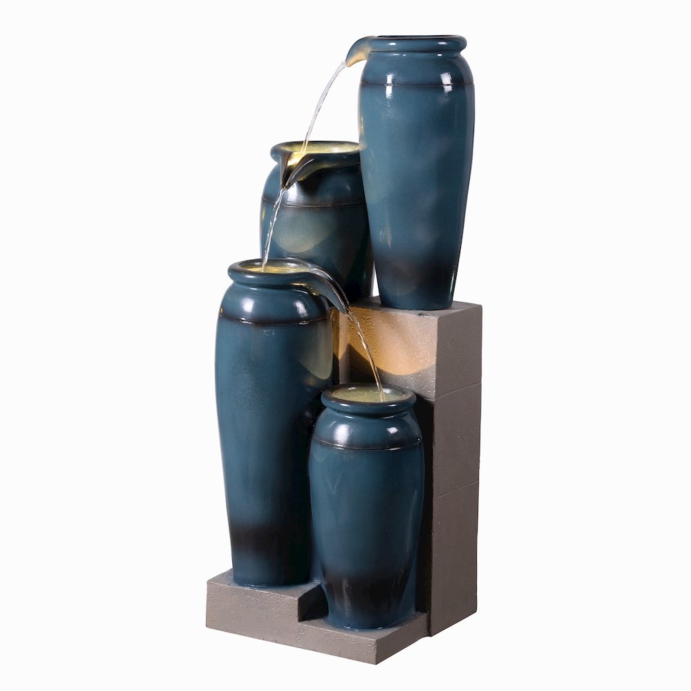 39" H Multi-Tiered Lighted Jug Water Fountain Indoor/Outdoor Use. Picture 5