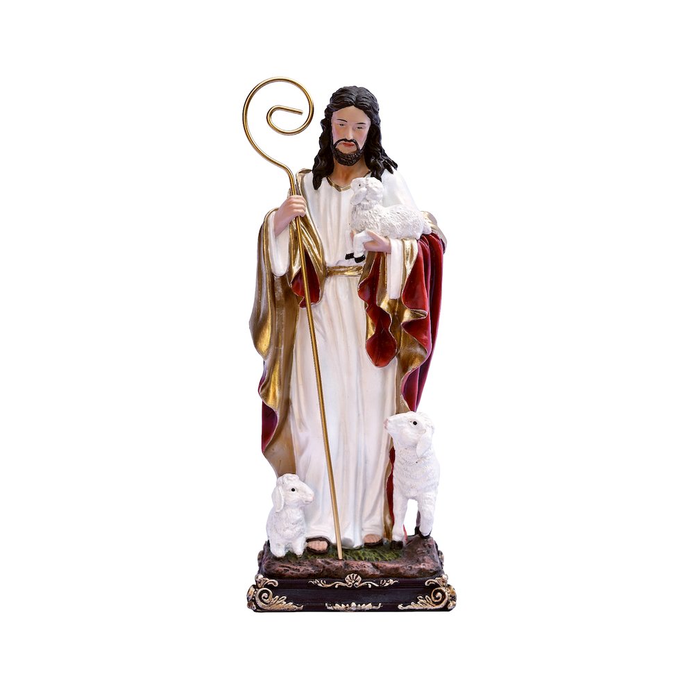 12in Good Shepherd Figure Statue Religious Decor. Picture 1