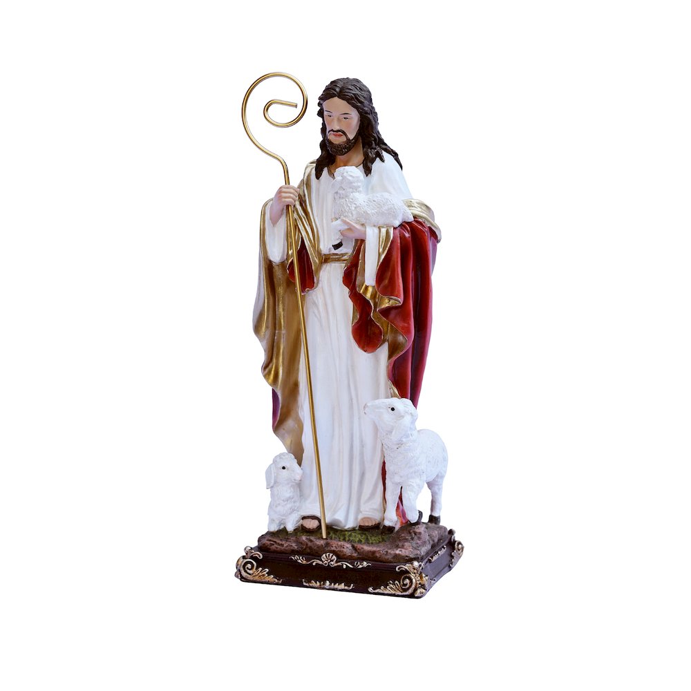 12in Good Shepherd Figure Statue Religious Decor. Picture 4