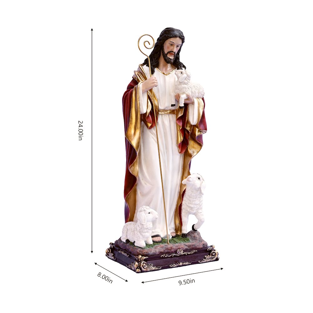 24in Good Shepherd Figure Religious Decor Indoor/Outdoor. Picture 3