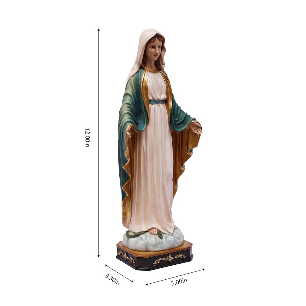 12in Virgin Mary Figure Statue Religious Decor. Picture 3