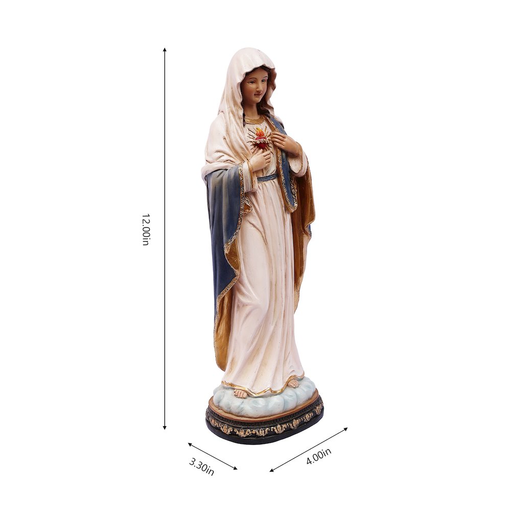 12 in Sacred Heart Mary Statue Religious Decor. Picture 3