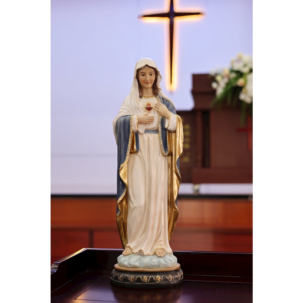 24 in Sacred Heart Mary Statue Religious Decor Indoor/Outdoor. Picture 2