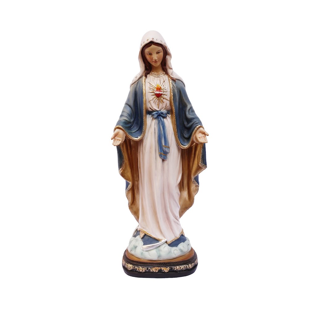 12 in Sacred Heart Mary Statue Open Hands Religious Decor. Picture 1