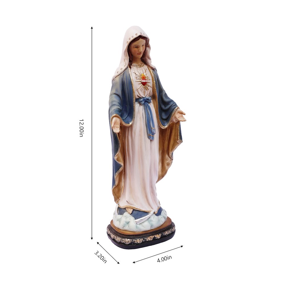 12 in Sacred Heart Mary Statue Open Hands Religious Decor. Picture 3