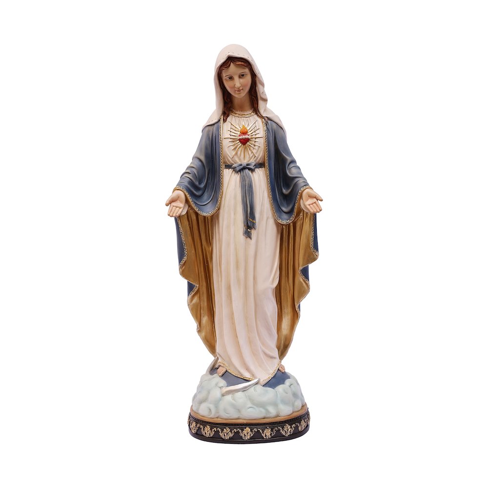 24 in Sacred Heart Mary Statue Open Hands Religious Decor Indoor/Outdoor. Picture 1