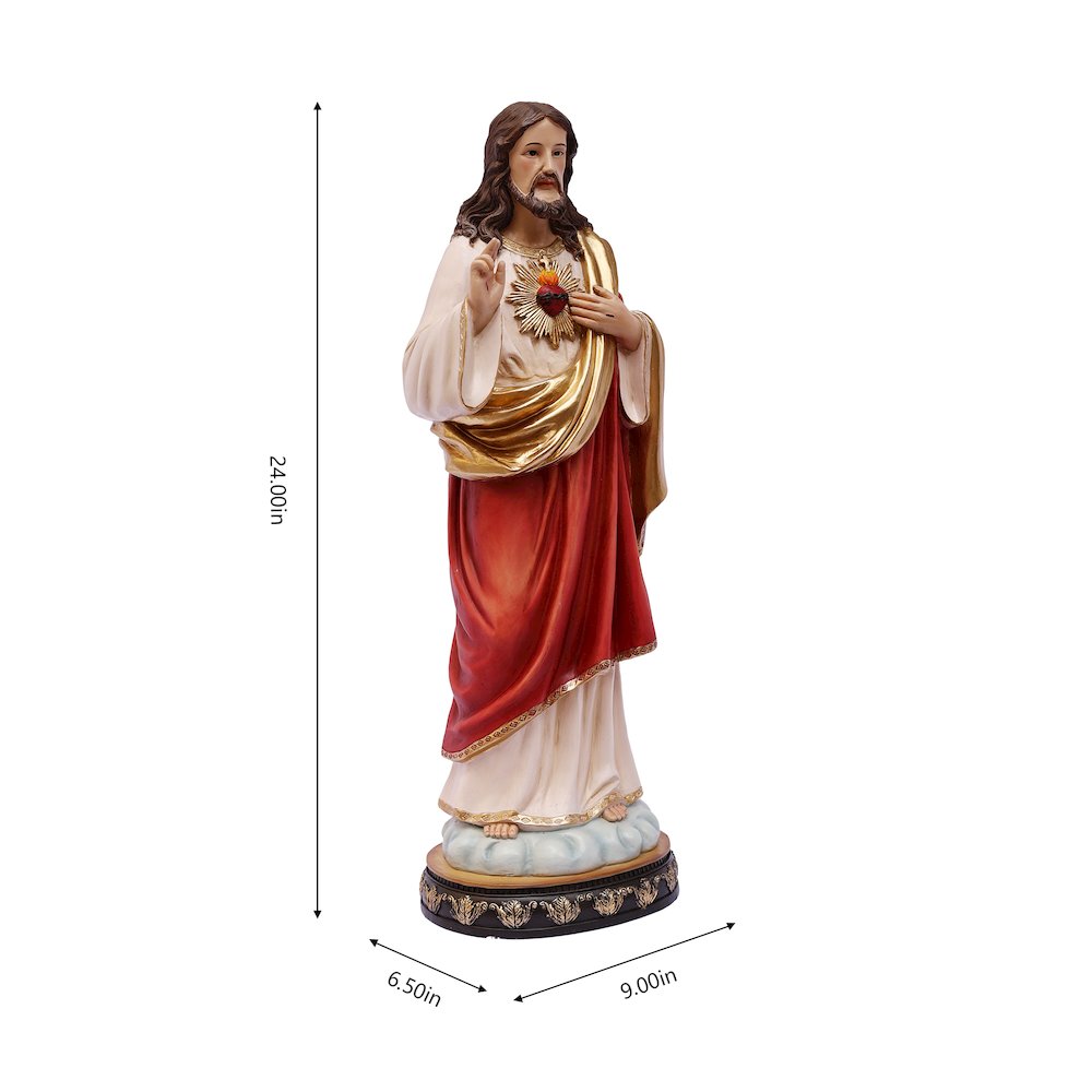 24 in Sacred Heart of Jesus Statue Religious Decor Indoor/Outdoor. Picture 3