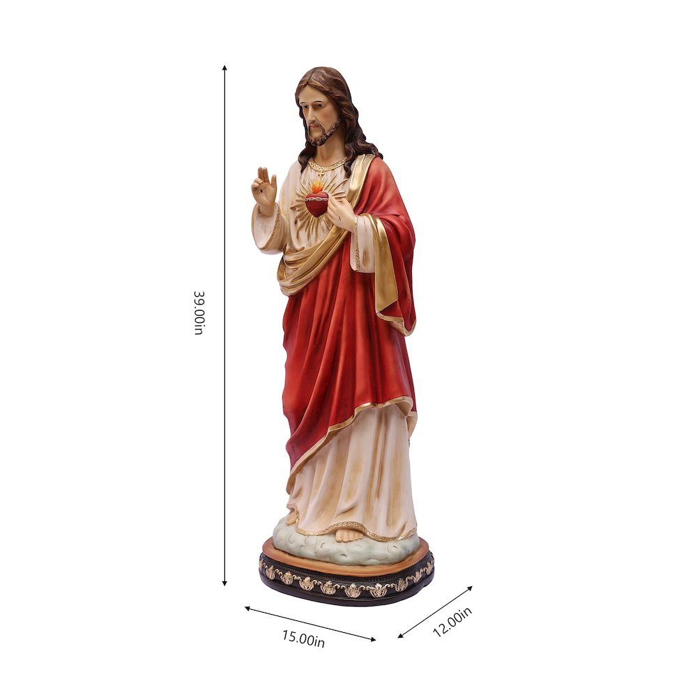 39 in Sacred Heart of Jesus Statue Religious Decor Indoor/Outdoor. Picture 3