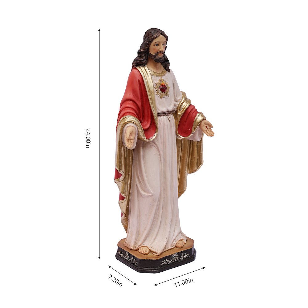 24 in Sacred Heart of Jesus Statue Religious Decor Indoor/Outdoor. Picture 3