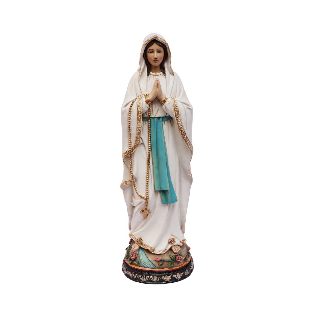 12" Our Lady of Lourdes Statue Mary Figure Religious Decor. Picture 1