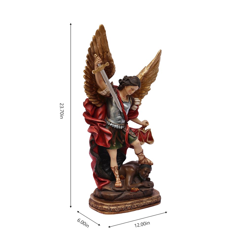 24in St. Michael Statue Arcangel Miguel Indoor/Outdoor Religious Decor. Picture 3