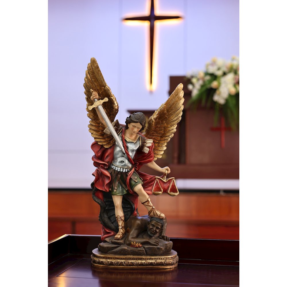 24in St. Michael Statue Arcangel Miguel Indoor/Outdoor Religious Decor. Picture 2
