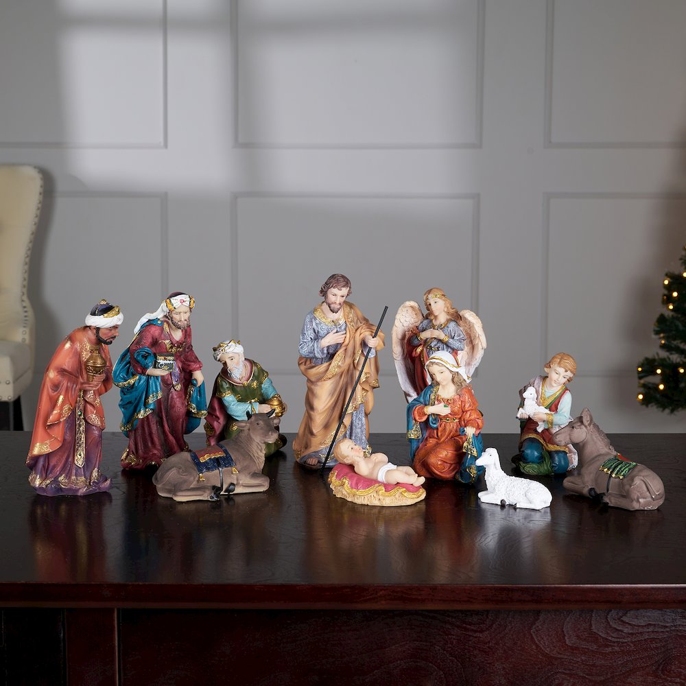 11 Pc Nativity & Three Wise Men Figurine Set. Picture 2