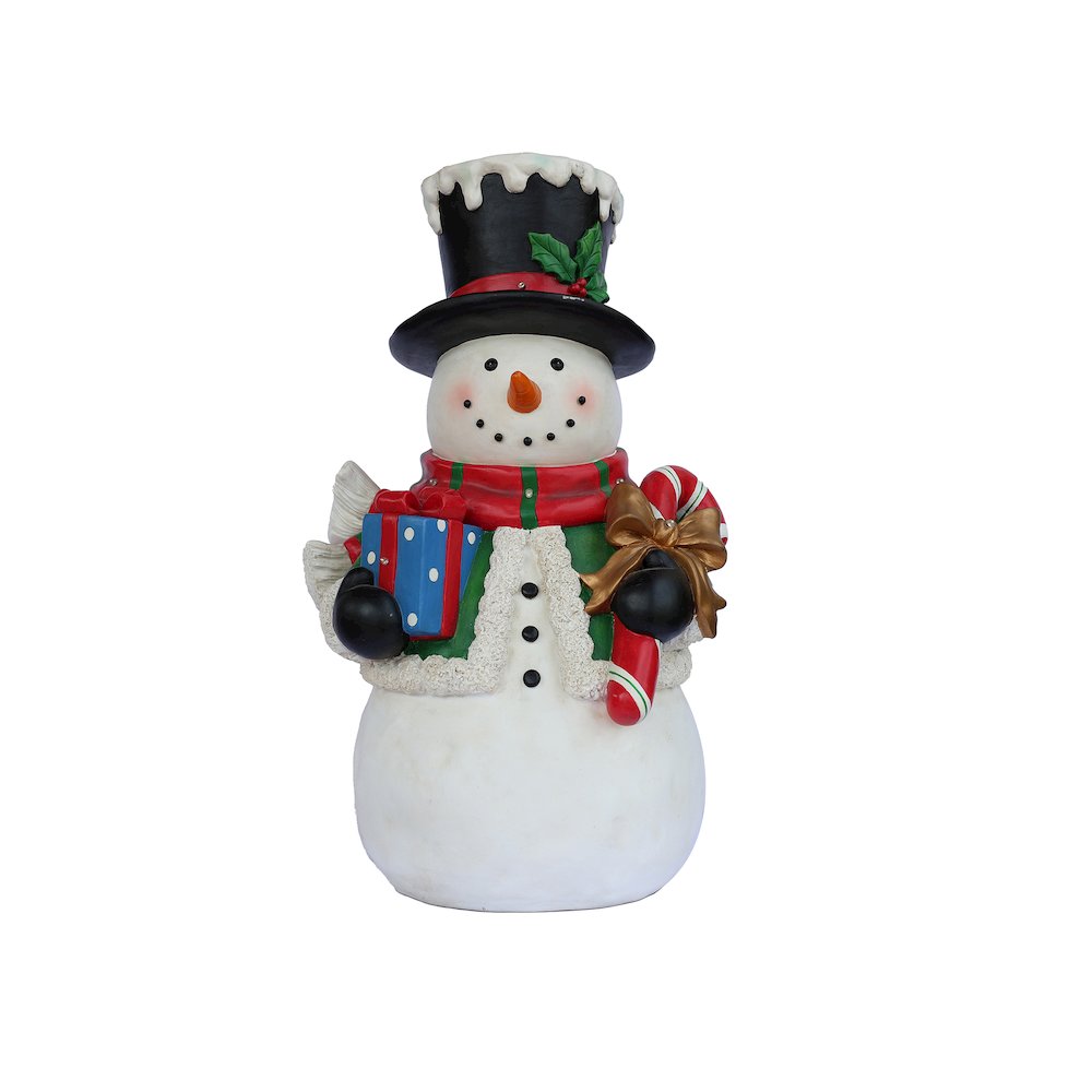 Snowman Statue LED Lights Lighted Christmas Decor Battery Operated Indoor Only. Picture 1