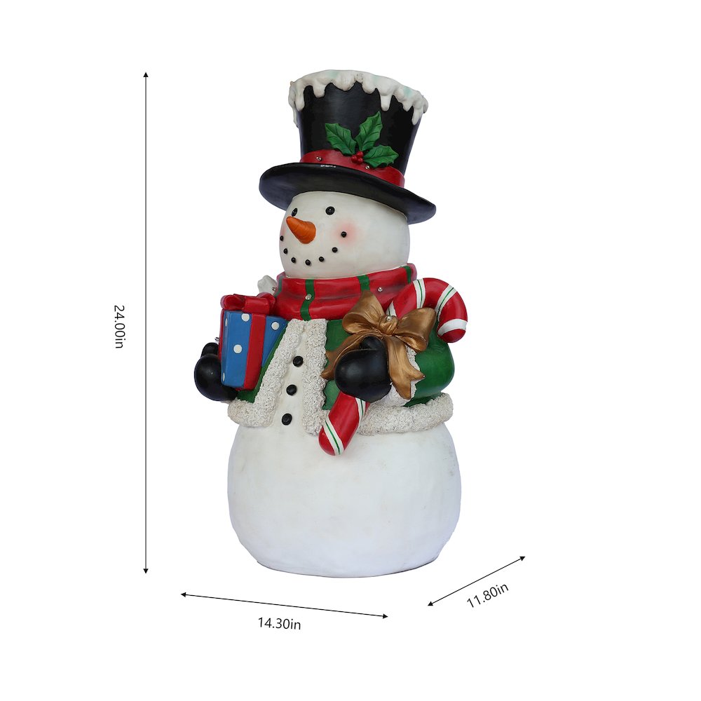 Snowman Statue LED Lights Lighted Christmas Decor Battery Operated Indoor Only. Picture 3
