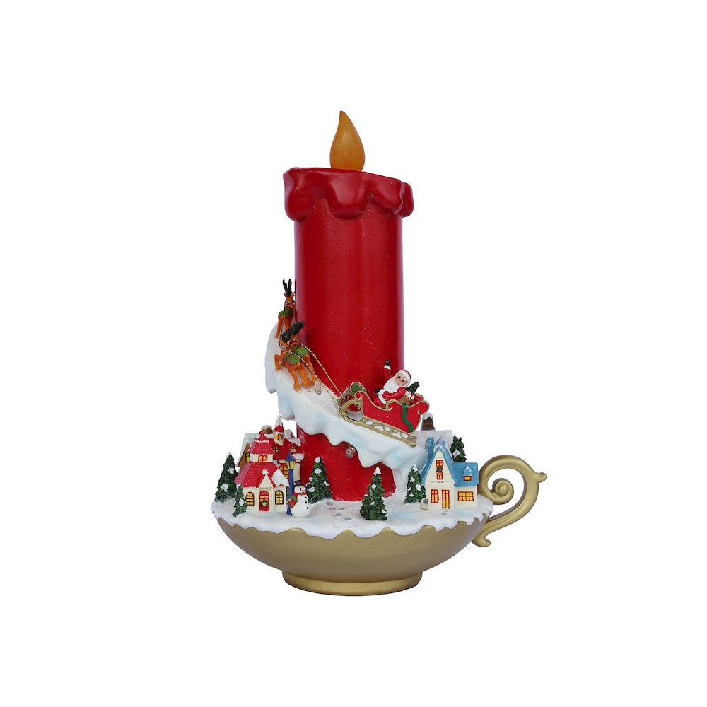 13in Lighted Christmas Candle Decor Battery Operated Indoor Use Only. Picture 1