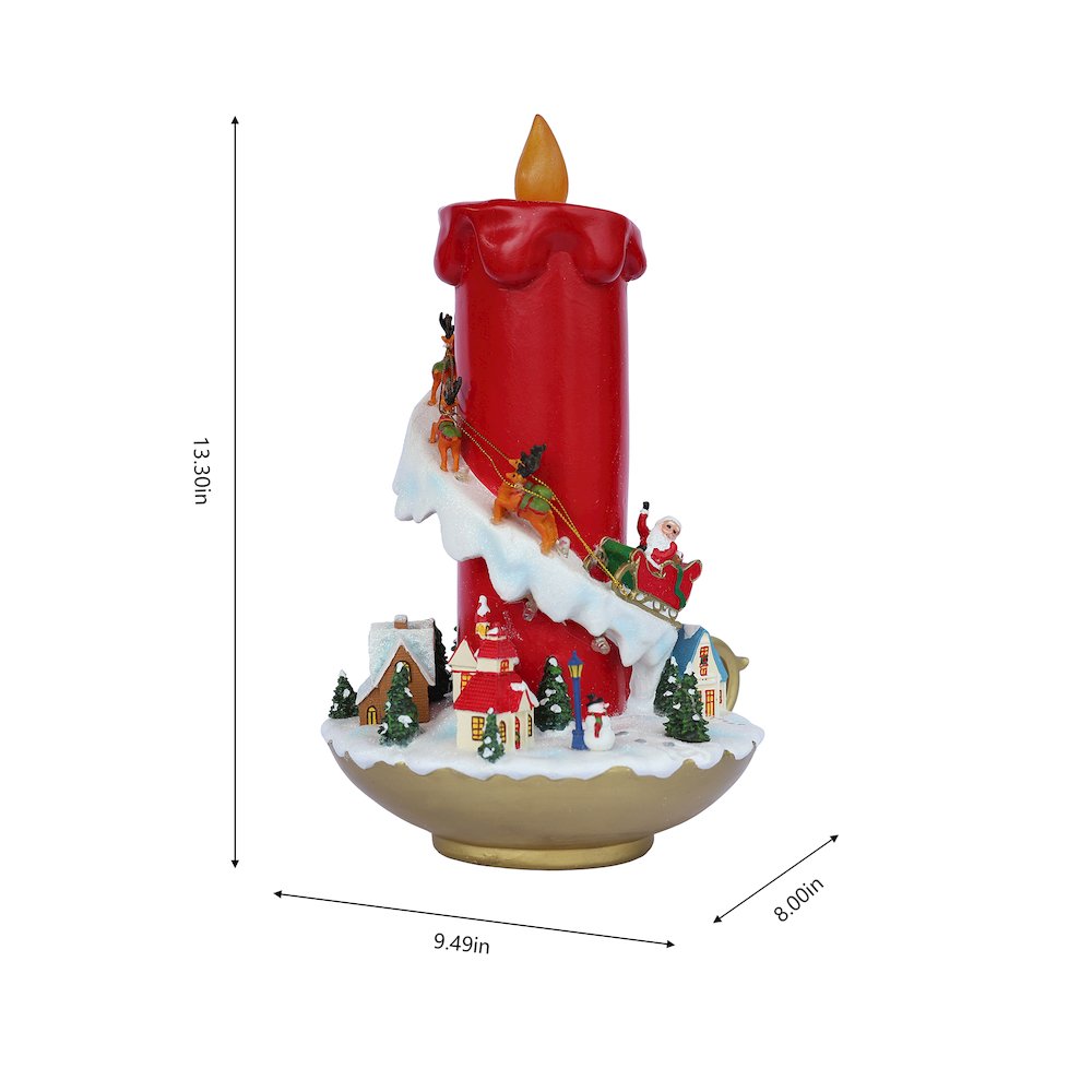 13in Lighted Christmas Candle Decor Battery Operated Indoor Use Only. Picture 3