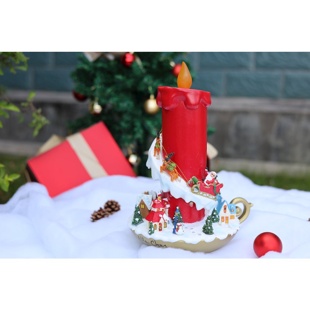 13in Lighted Christmas Candle Decor Battery Operated Indoor Use Only. Picture 2