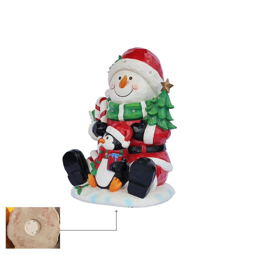Snowman Penguin Christmas Decor with LED Lights Battery Operated Indoor Use Only. Picture 1