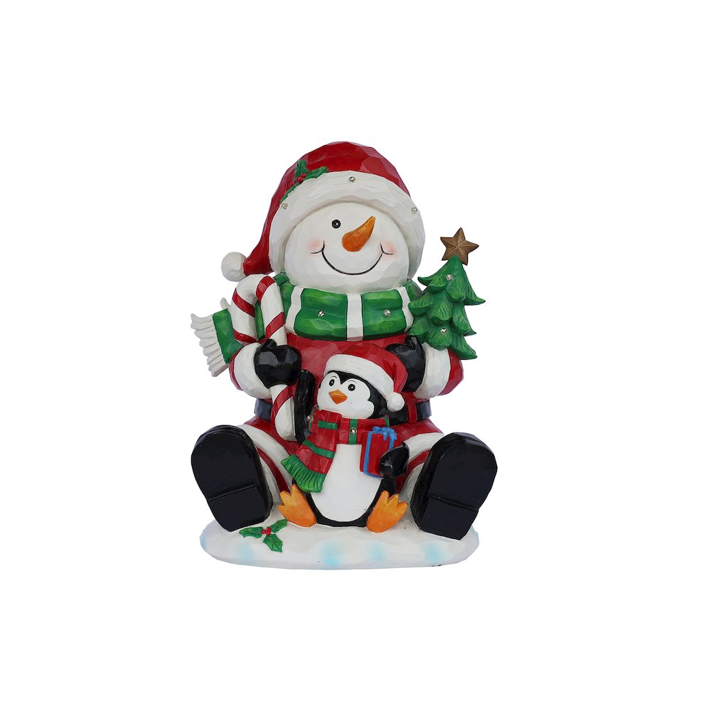 Snowman Penguin Christmas Decor with LED Lights Battery Operated Indoor Use Only. Picture 2