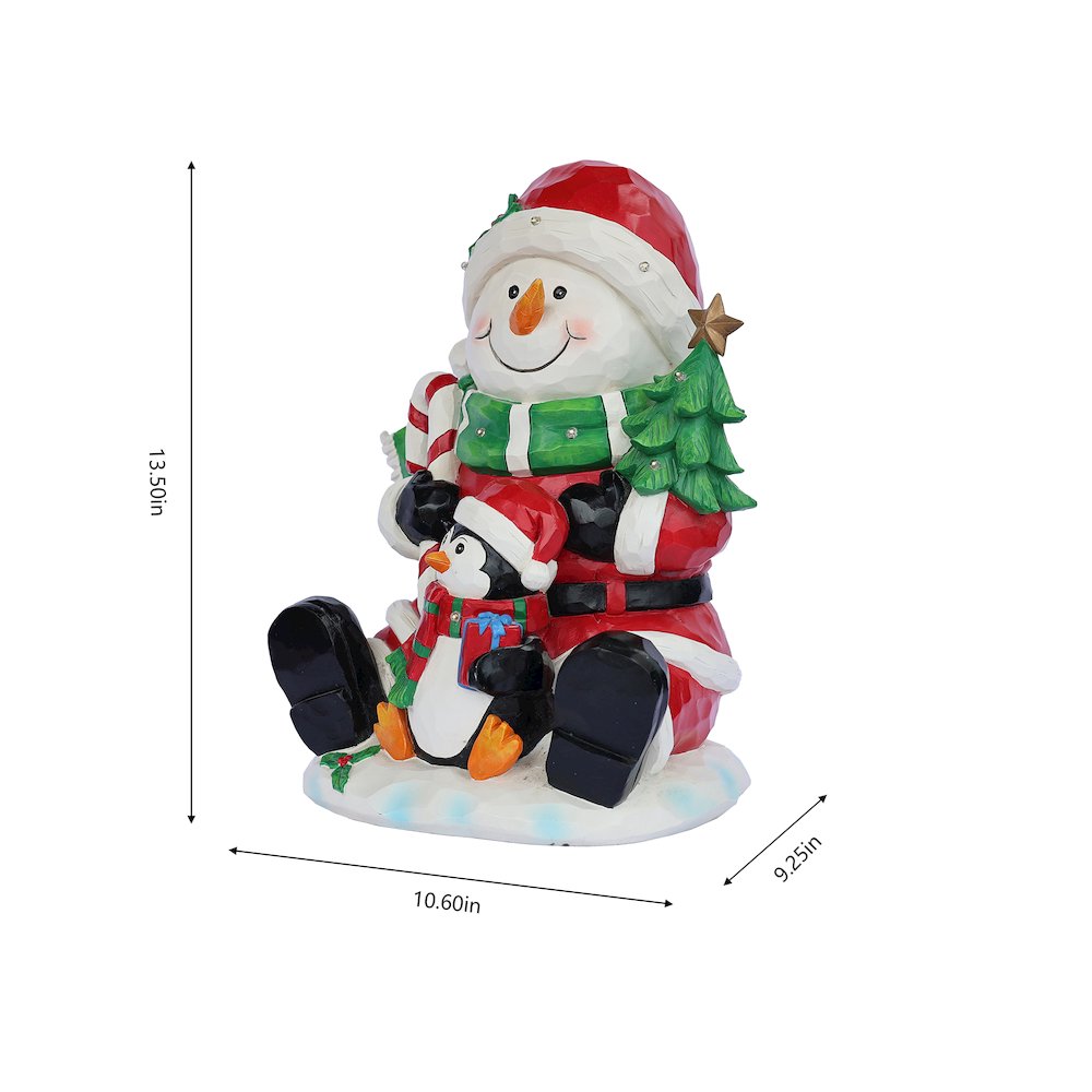 Snowman Penguin Christmas Decor with LED Lights Battery Operated Indoor Use Only. Picture 3