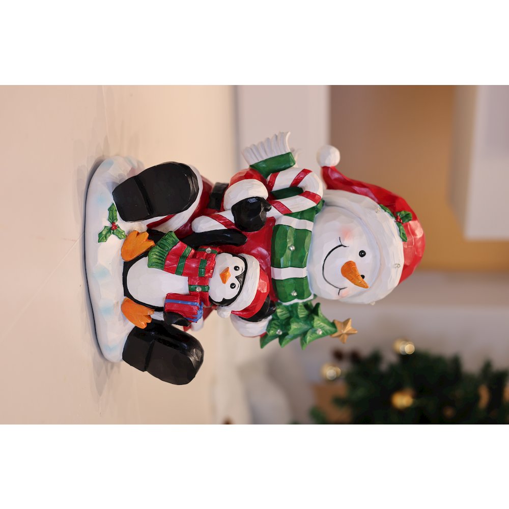 Snowman Penguin Christmas Decor with LED Lights Battery Operated Indoor Use Only. Picture 3