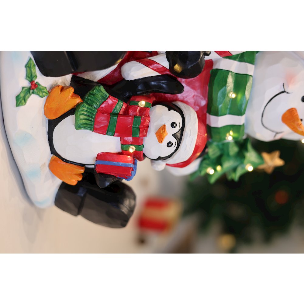 Snowman Penguin Christmas Decor with LED Lights Battery Operated Indoor Use Only. Picture 5