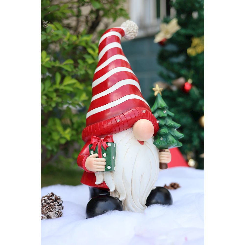Santa Holding Christmas Tree Lighted Christmas Decor Battery Operated Indoor. Picture 2