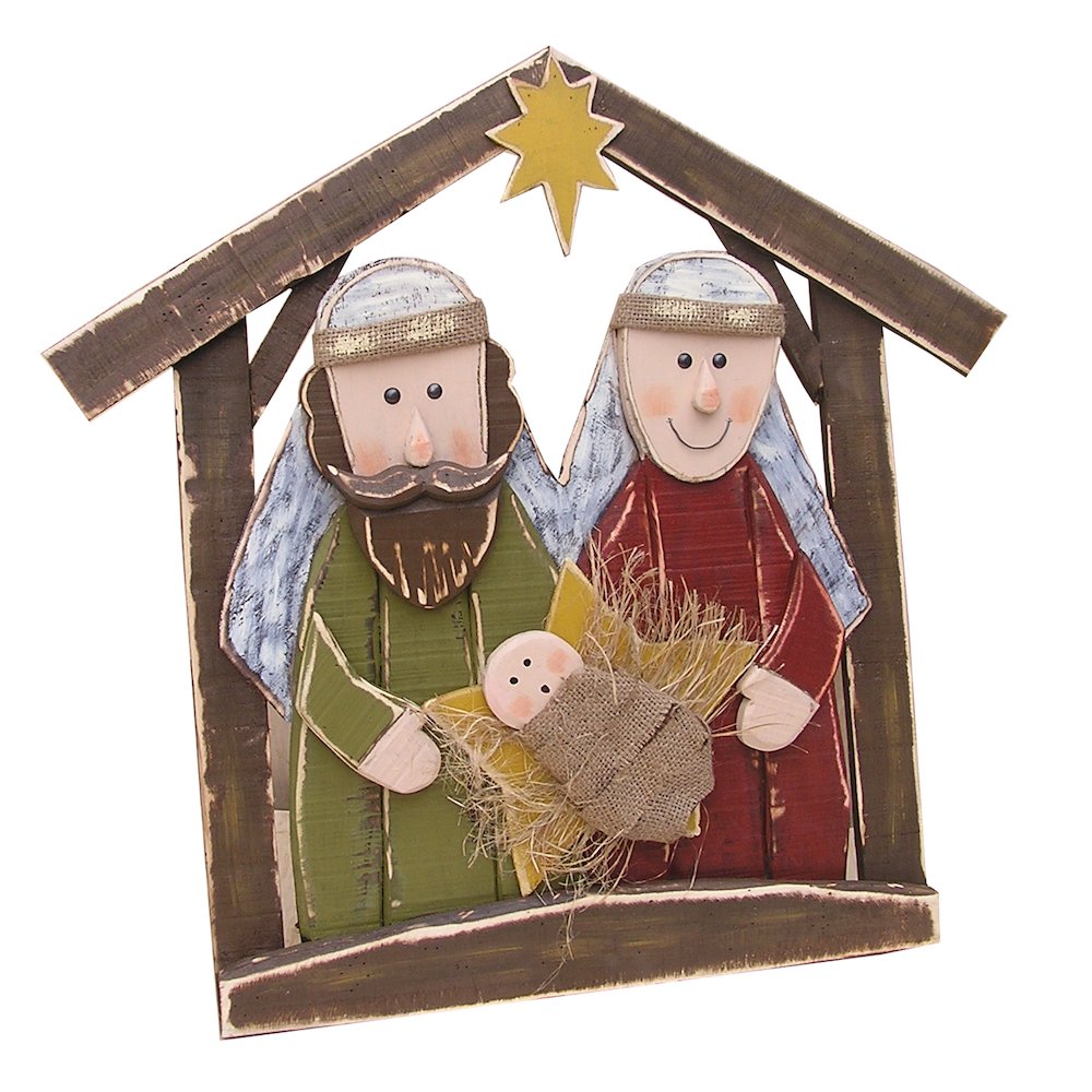 30in Wooden Nativity Christmas Decor Indoor Outdoor Use. Picture 1