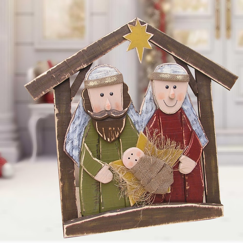 30in Wooden Nativity Christmas Decor Indoor Outdoor Use. Picture 2