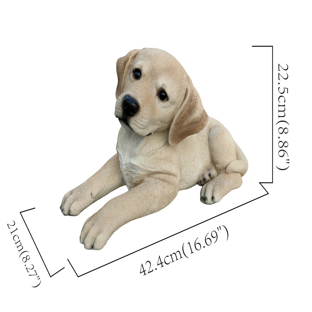 Golden Dreams: Lying Yellow Labrador Polyresin Figurine. Picture 3