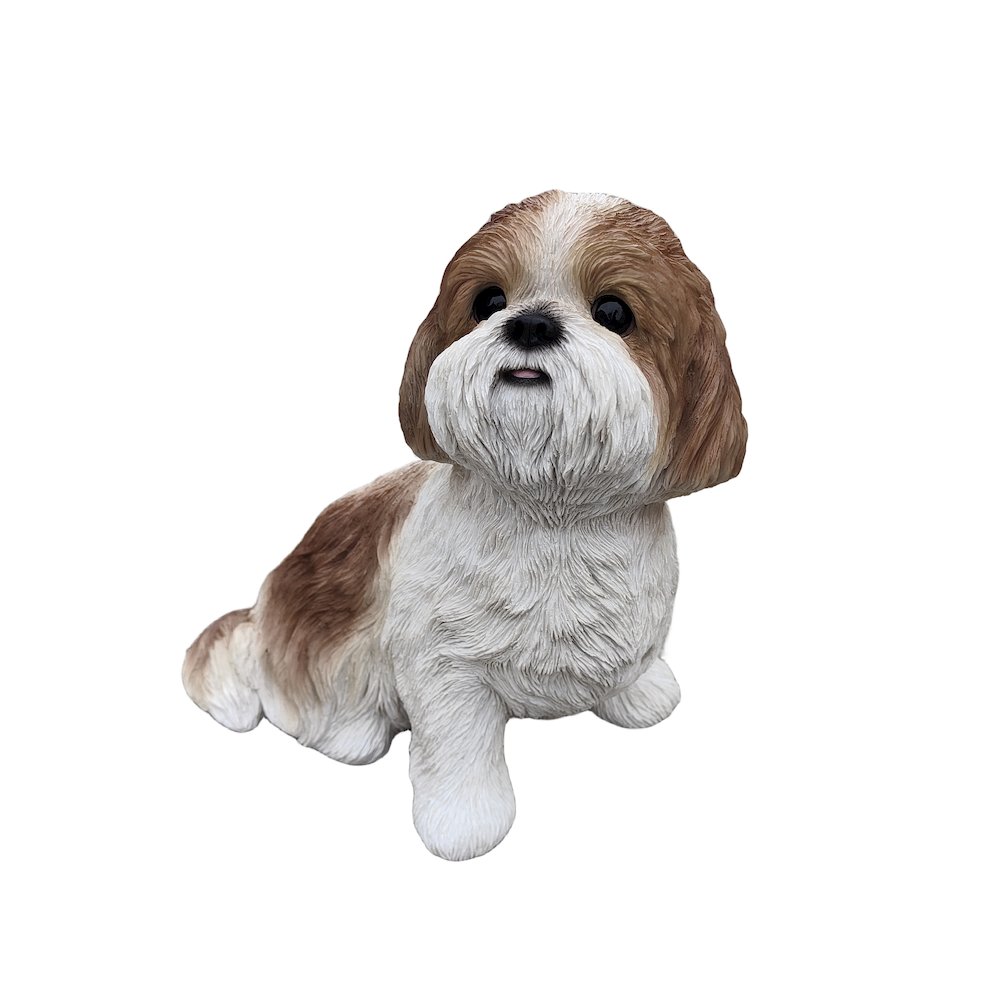 Shizu Harmony: Elegant Polyresin Figurine in Brown and White. Picture 1