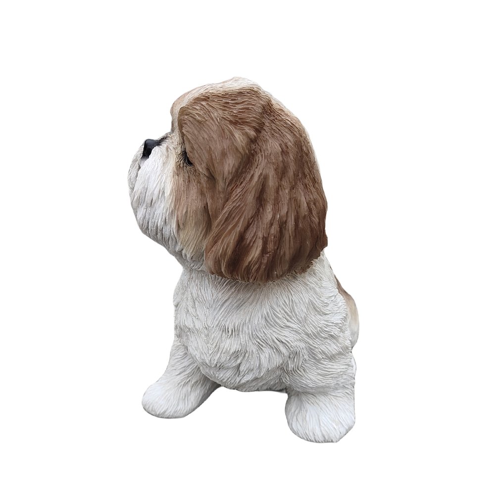 Shizu Harmony: Elegant Polyresin Figurine in Brown and White. Picture 4