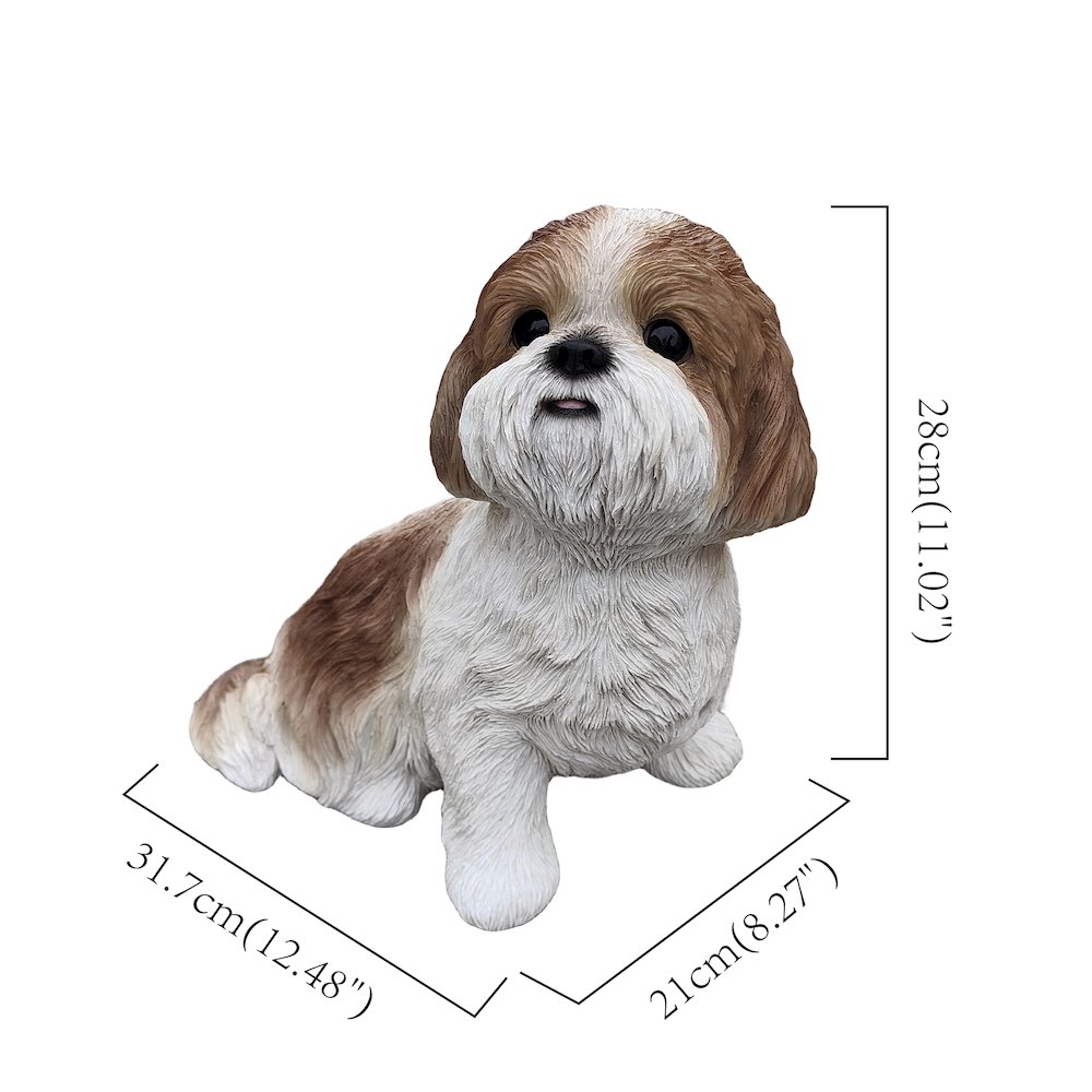 Shizu Harmony: Elegant Polyresin Figurine in Brown and White. Picture 3