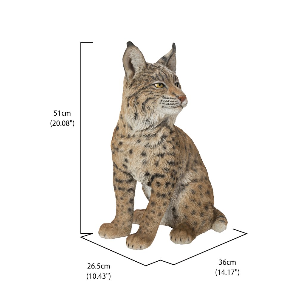 Sitting Bobcat Statue. Picture 3