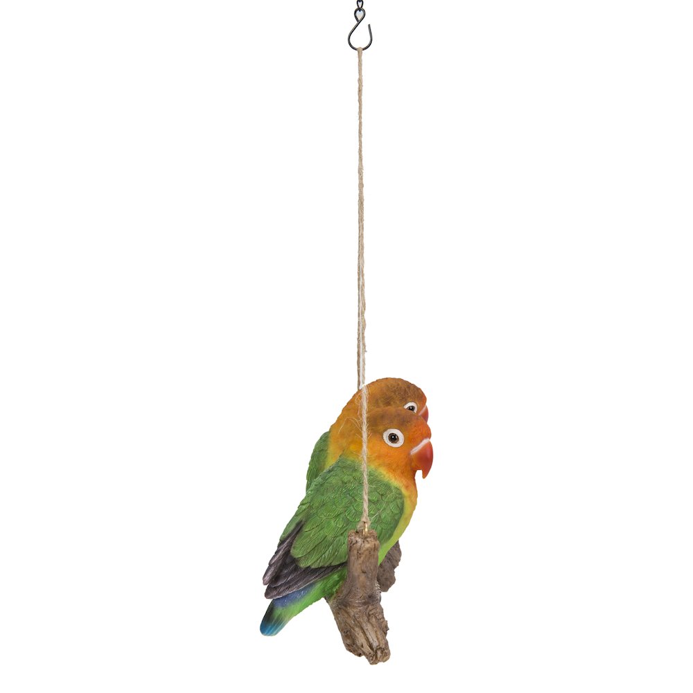 Hanging Parrots (Lovebirds) On A Branch. Picture 6