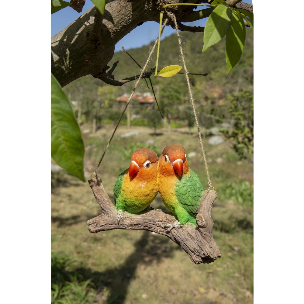 Hanging Parrots (Lovebirds) On A Branch. Picture 4