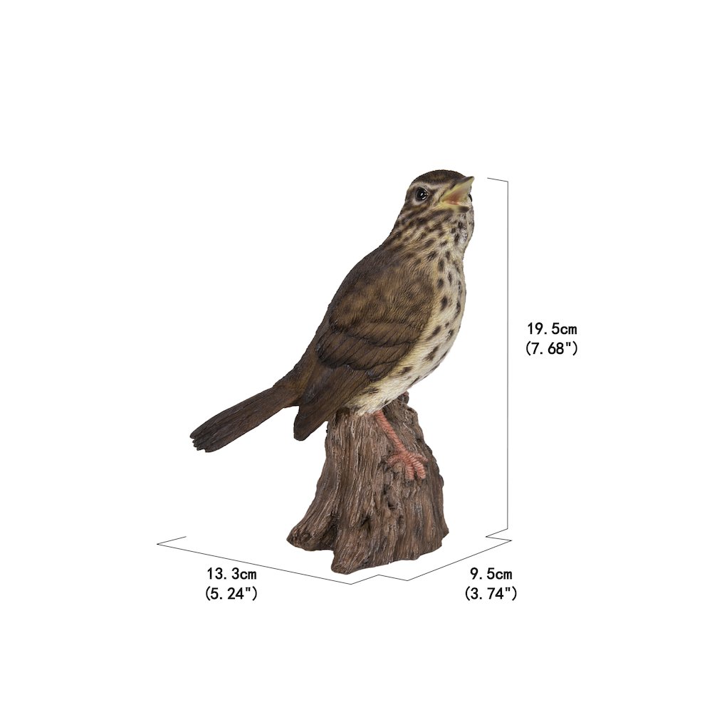 Songbird Standing On Stump W/Sound Motion Sensor. Picture 5