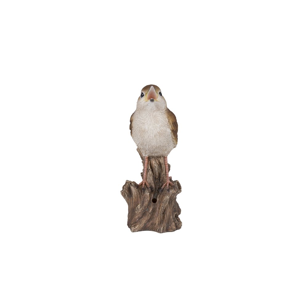 Motion Activated Singing Nightingale Standing On Stump. Picture 2