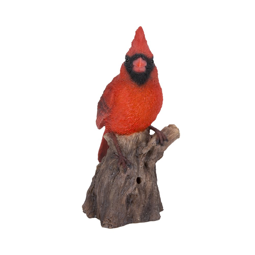 Motion Activated Singing Cardinal Standing On Stump. Picture 2