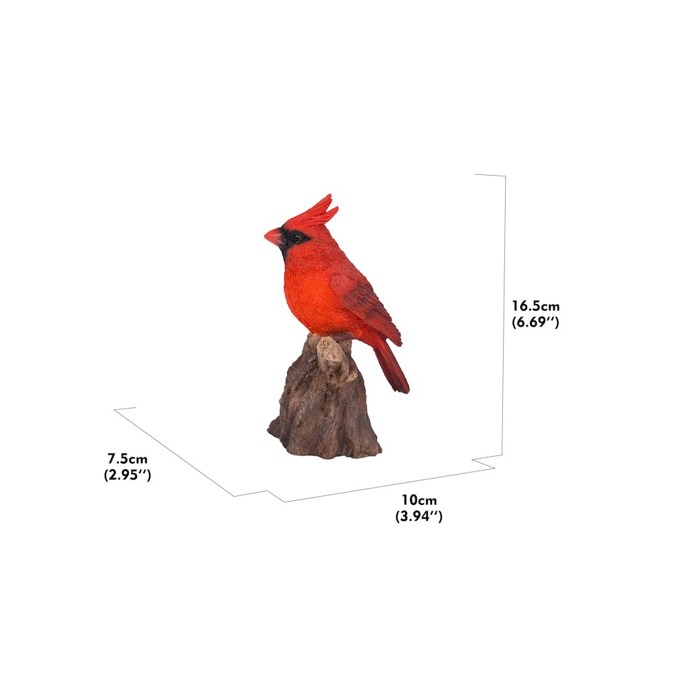 Motion Activated Singing Cardinal Standing On Stump. Picture 6