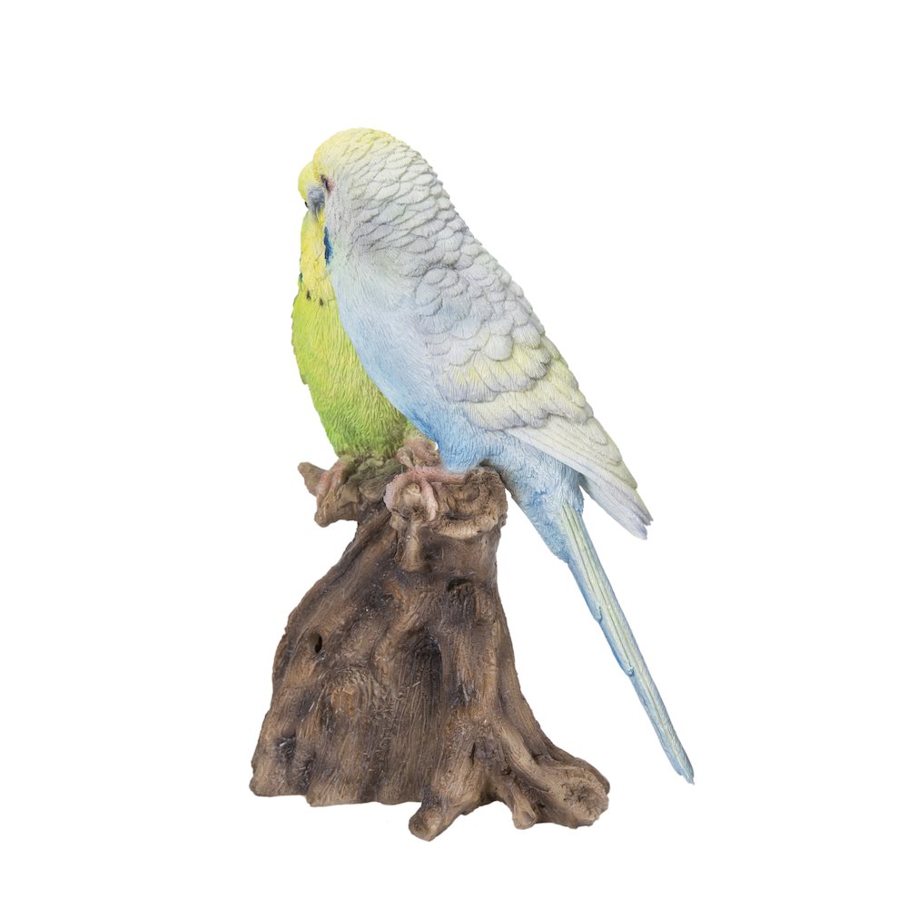 Motion Activated Singing Couple Budgerigar On Stump. Picture 7