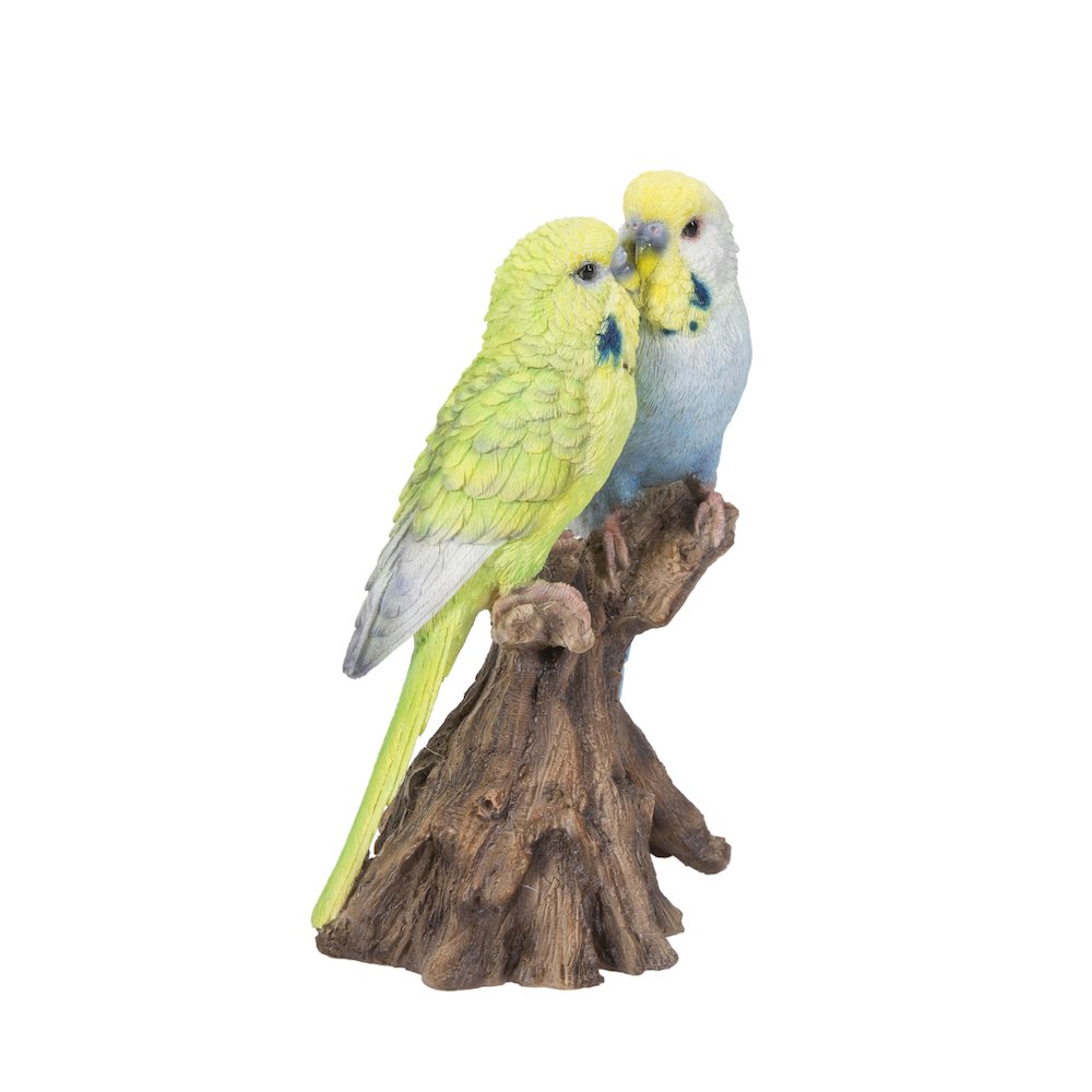 Motion Activated Singing Couple Budgerigar On Stump. Picture 6