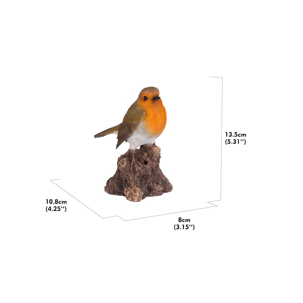 Motion Activated Singing Robin On Stump. Picture 5
